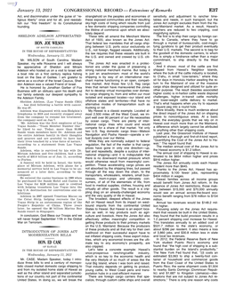 CONGRESSIONAL RECORD— Extensions of Remarks E37 HON