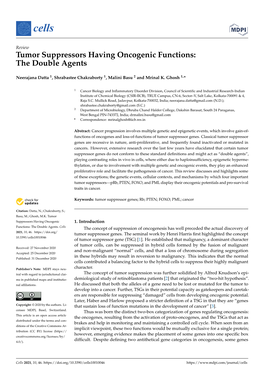 Tumor Suppressors Having Oncogenic Functions: the Double Agents