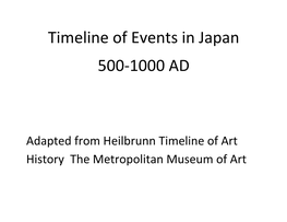 Timeline of Events in Japan 500-1000 AD