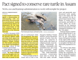 Pact Signed to Conserve Rare Turtle in Assam Ngos, Zoo and Kamrup Administration to Work with Temple for Project