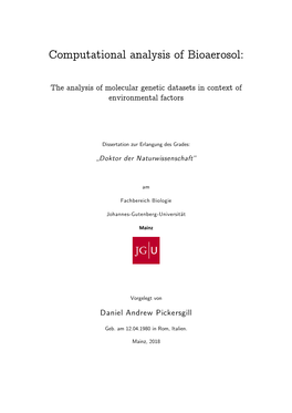 Computational Analysis of Bioaerosol