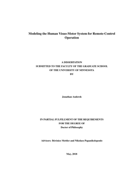 Modeling the Human Visuo-Motor System for Remote-Control Operation