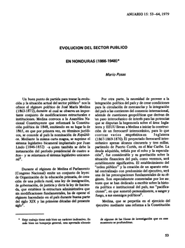 Evolucion Del Sector Publico En Honduras