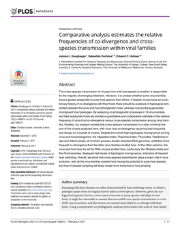 Species Transmission Within Viral Families