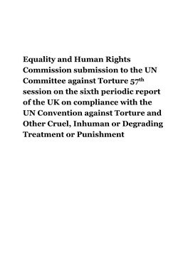 Equality and Human Rights Commission Submission to the UN