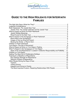 Guide to the High Holy Days for Interfaith Families