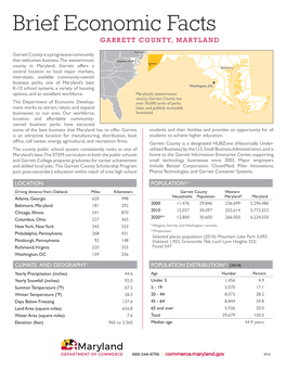 Brief Economic Facts GARRETT COUNTY, MARYLAND