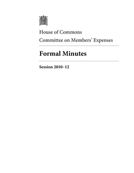 Formal Minutes