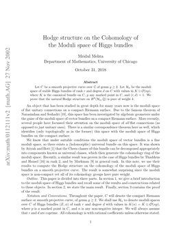 Hodge Structure on the Cohomology of the Moduli Space of Higgs Bundles