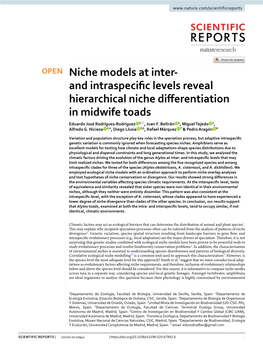 And Intraspecific Levels Reveal Hierarchical Niche