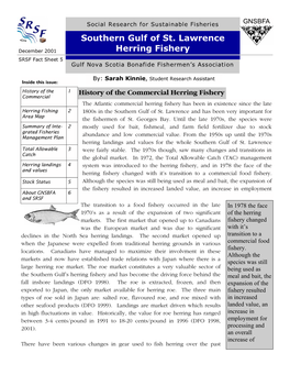 Southern Gulf of St. Lawrence Herring Fishery SRSF Fact Sheet 5