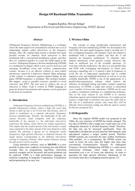 Design of Baseband Ofdm Transmitter