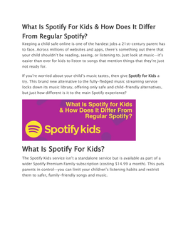 What Is Spotify for Kids?