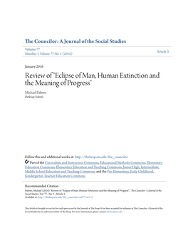 Eclipse of Man, Human Extinction and the Meaning of Progress