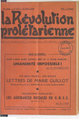 La Révolution Prolétarienne