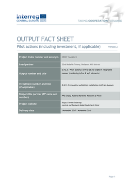 Interreg CE Outputs