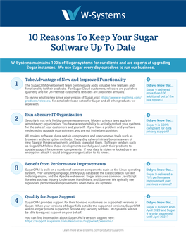 10 Reasons to Keep Your Sugar Software up to Date