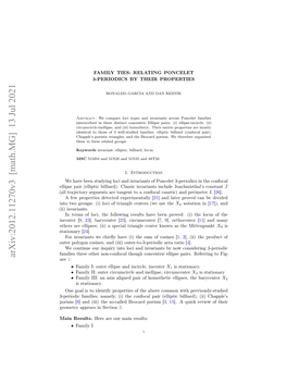 Arxiv:2012.11270V3 [Math.MG] 13 Jul 2021 Altaetr Emnsaetnett Ofclcaustic) Confocal a to Tangent Are Segments Trajectory (All I)Invariants