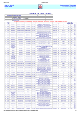 <<DUPLICATE APPLICATIONS>>