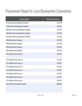 Procurement Report for Local Development Corporations