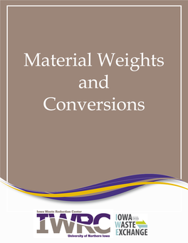 Material Weights and Conversions