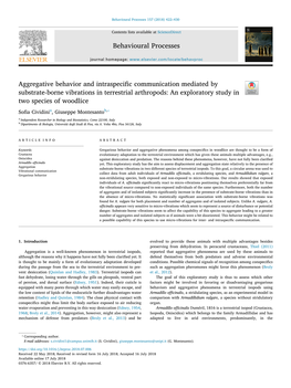Aggregative Behavior and Intraspecific Communication Mediated By