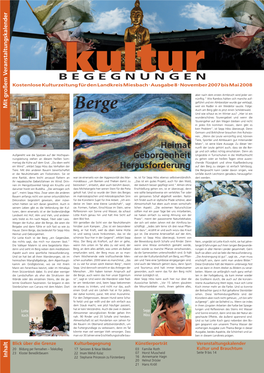 BEGEGNUNGEN Kostenlose Kulturzeitung Für Den Landkreis Miesbach