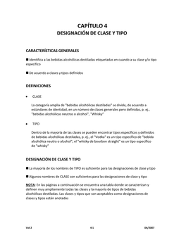 Capítulo 4 Designación De Clase Y Tipo