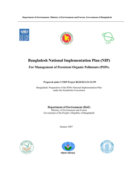 Bangladesh National Implementation Plan (NIP)