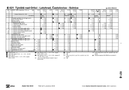 021 Týniště Nad Orlicí - Letohrad, Častolovice - Solnice IDS IREDO Km Km SŽDC, Státní Organizace / ČD, A.S