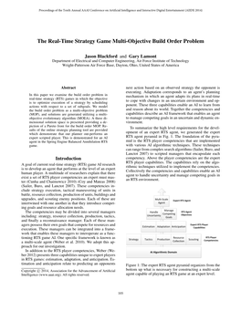 The Real-Time Strategy Game Multi-Objective Build Order Problem