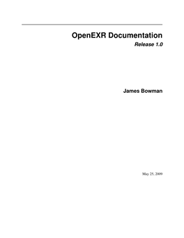 Openexr Documentation Release 1.0