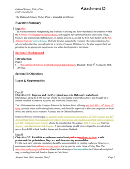 The Oakland Estuary Policy Plan Is Amended As Follows