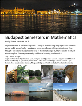 Budapest Semesters in Mathematics Emily Zhu — Summer 2016