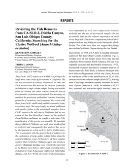 REPORTS Revisiting the Fish Remains from CA-SLO-2