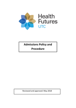 Admissions Policy and Procedure