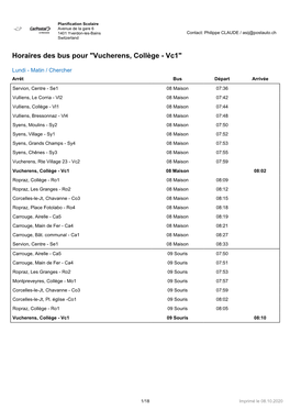 Horaires Des Bus Pour 