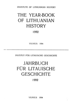 Of Lithuanian History Jahrbuch Geschichte
