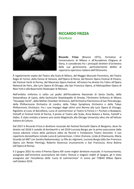 RICCARDO FRIZZA Direttore