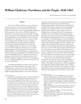William Gladstone: Providence and the People, 1838-1865