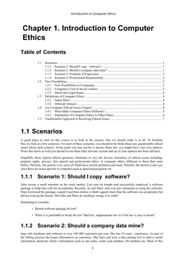 Chapter 1. Introduction to Computer Ethics