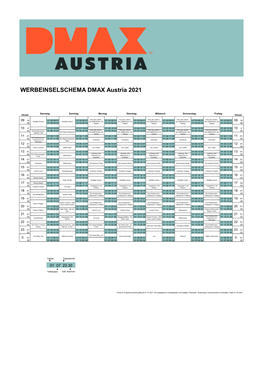 WERBEINSELSCHEMA DMAX Austria 2021