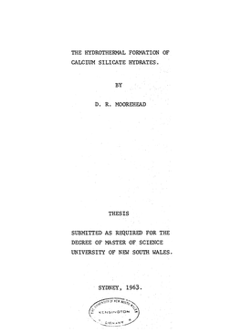 The Hydrothermal Formation of Calcium Silicate Hydrates