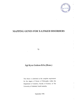 Mapping Genes for X-Linked Disorders