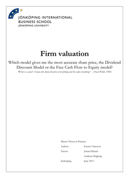 Firm Valuation