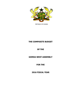 The Composite Budget of the Gomoa West Assembly for the 2016 Fiscal Year