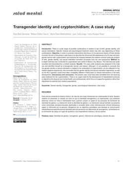 Transgender Identity and Cryptorchidism: a Case Study