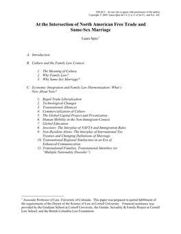 At the Intersection of North American Free Trade and Same-Sex Marriage