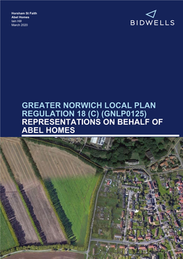 (GNLP0125) REPRESENTATIONS on BEHALF of ABEL HOMES Greater Norwich Local Plan Regulation 18 (C), GNLP0125