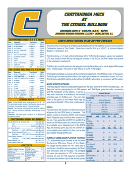 Chattanooga Mocs at the Citadel Bulldogs